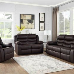 New Brown 3PC Recliner Set