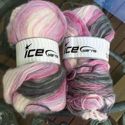 Lot of 2 Ice Angora Active Yarns Skeins