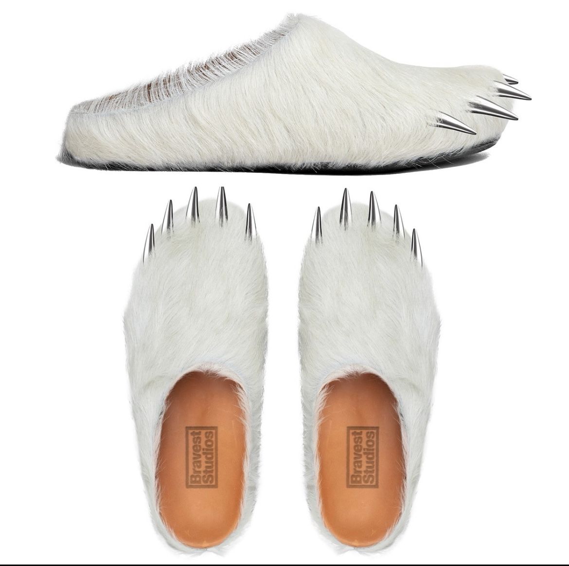 White Bear Claws Slippers SIZE 9 