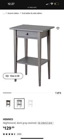 HEMNES Nightstand, white stain, 18 1/8x13 3/4 - IKEA