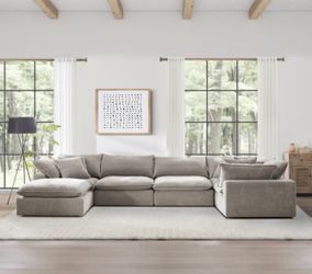 Large Gray Modular Sectional Sofa