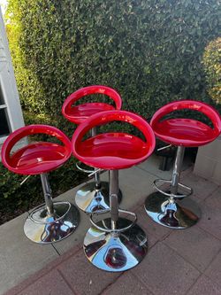 Red/Chrome Adjustable barstools