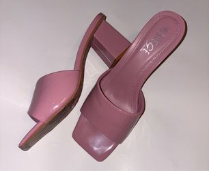 Rogue Pink Block Heel Mule Sandals