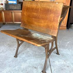 Circa 1920's School House Wood and Cast Iron Student Desk