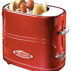 Nostalgia HDT600RETRORED Retro Pop-Up 2 Hot Dog and Bun Toaster, With Mini Tongs