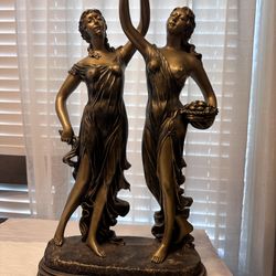 Vintage Art Nouveau Bronze Collector's 1952 Nymph Goddess Statue Sculpture RARE