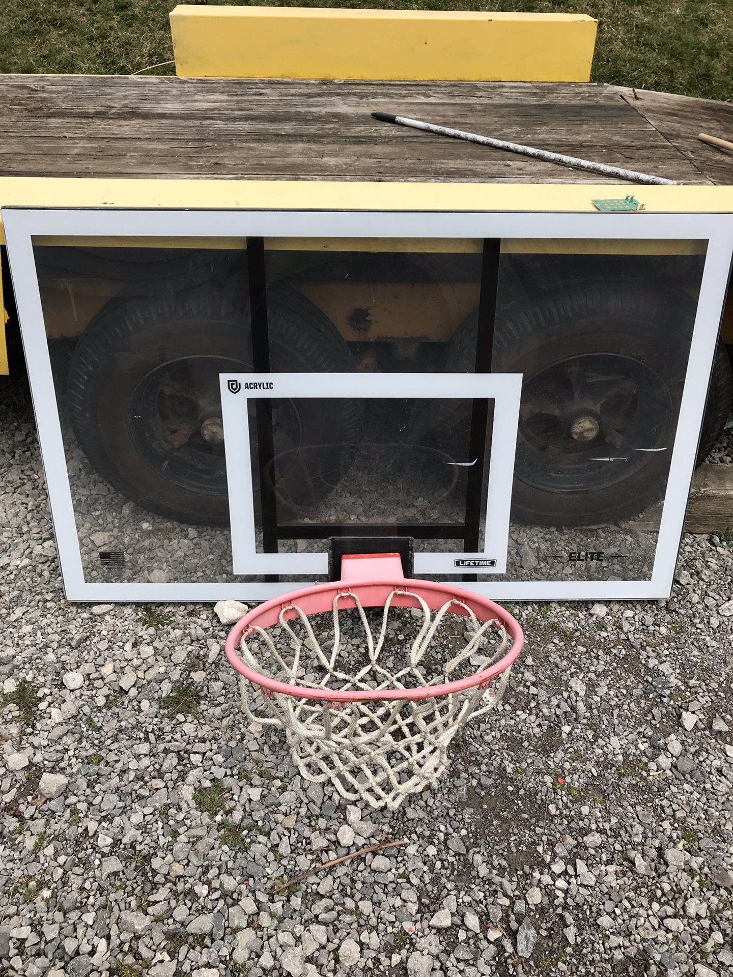 Basketball hoop and backboard