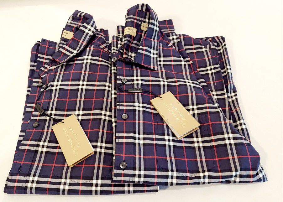 NEW 2 LARGE SIZE BURBERRY LONDON ENGLAND LONG SLEEVE SHIRT 💥REDUCED TO $150 EACH!!💥 LEAVING FOR EUROPE & ALL SALES ENDS MAY-23!!