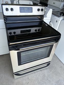 Electric range glass top