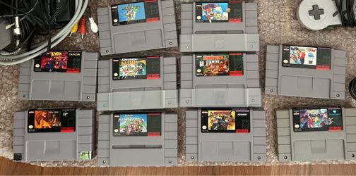 LOT OF 10!!! *SUNSET RIDERS *SUPER MARIO KART *X-MEN APOCALYPSE & MORE!!! SNES Game Lot – 10 Super Nintendo Cartridges
