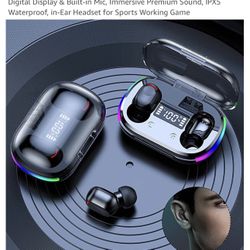 Kimanli Wireless Mini Earbuds, Bluetooth 5.3 Headphones with Digital Display & Built-in Mic, Immersive Premium Sound, IPX5 Waterproof, in-Ear Headset 