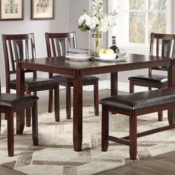 Dining Table Set With 6 Ps