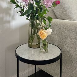 rove Concepts White Marble End Table