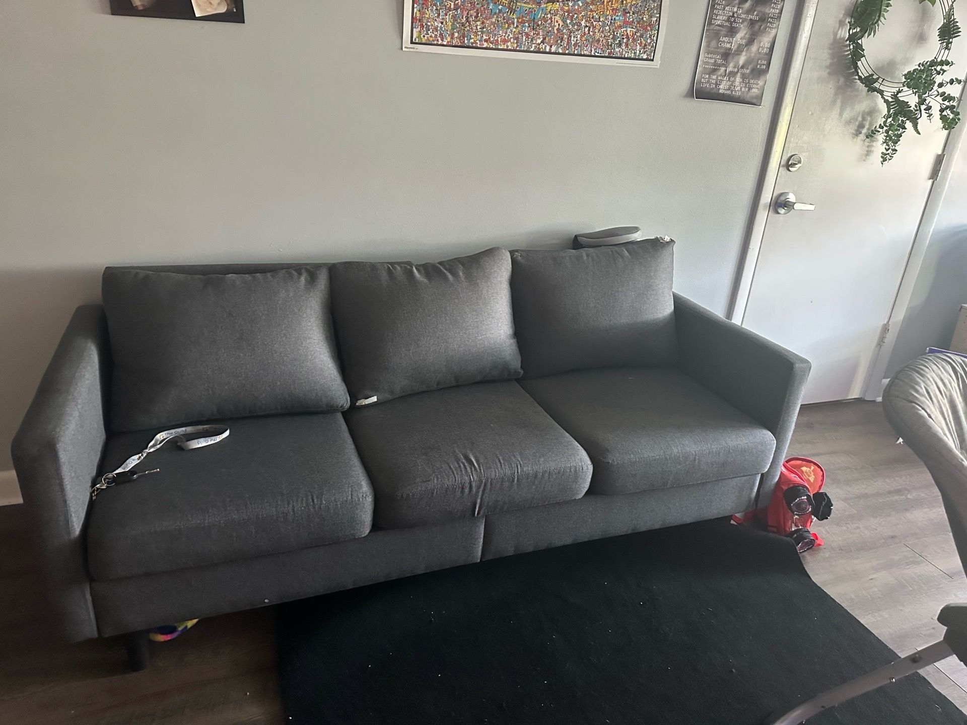 Grey Sectional with USB & USB-C Ports