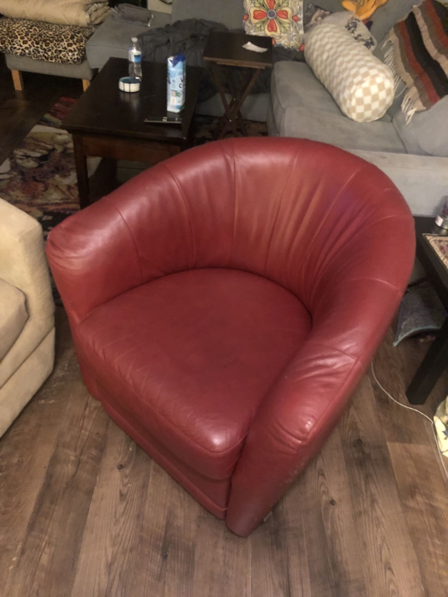 Red leather chair