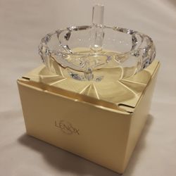 New Open Box - Lenox Wedding Promises Handcut Crystal Ringholder- See Description And Photos