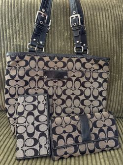Vintage Black And Gray Wallet And Bag 