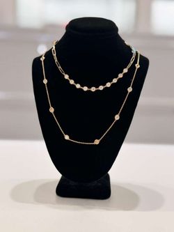 14KT Yellow Gold Lab Diamond Necklace and Bracelet 