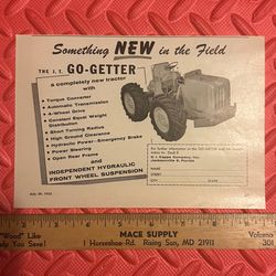 Original 1955 JT Go-Getter Tractor Print Ad. CI Capps Company