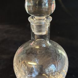 Cut Glass Crystal Round Decanter  20oz