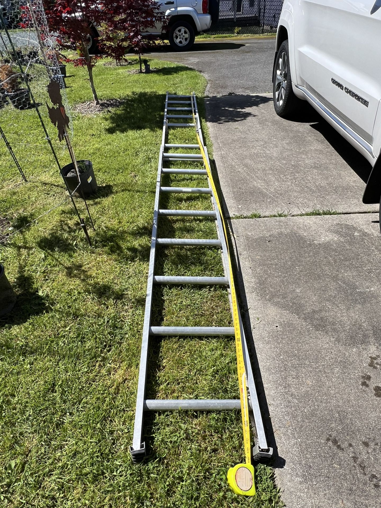2 Aluminum Extension Ladders 28 Foot Werner + 14 Foot 
