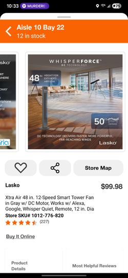 Lasko Whisperforce 48in fan