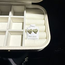 10k heart nugget earrings