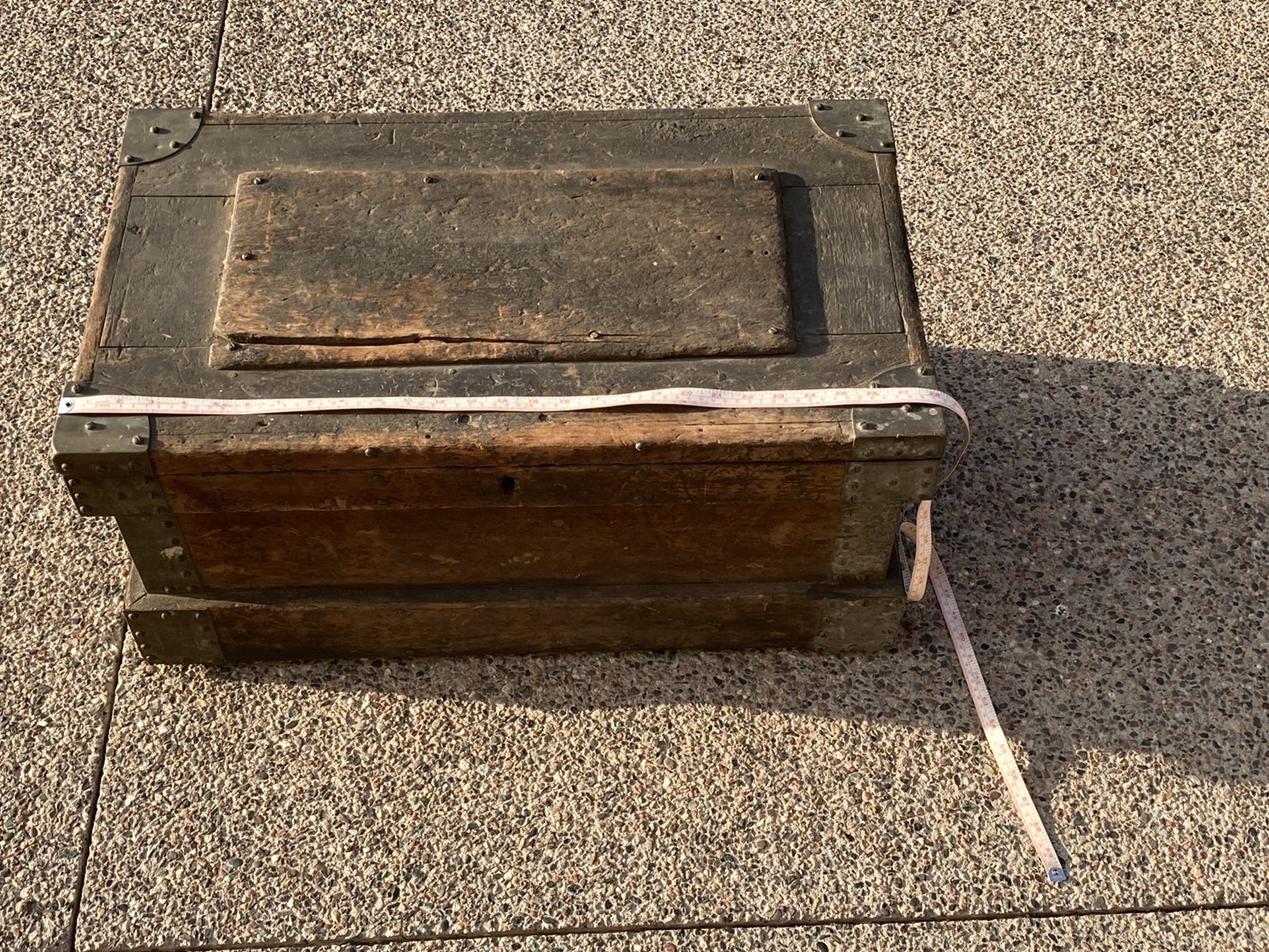 Vintage antique military sea chest navy naval footlocker Mystery box USN