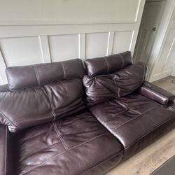 Luxury Dania W.Schillig Leather Couch + Matching Coffee Table