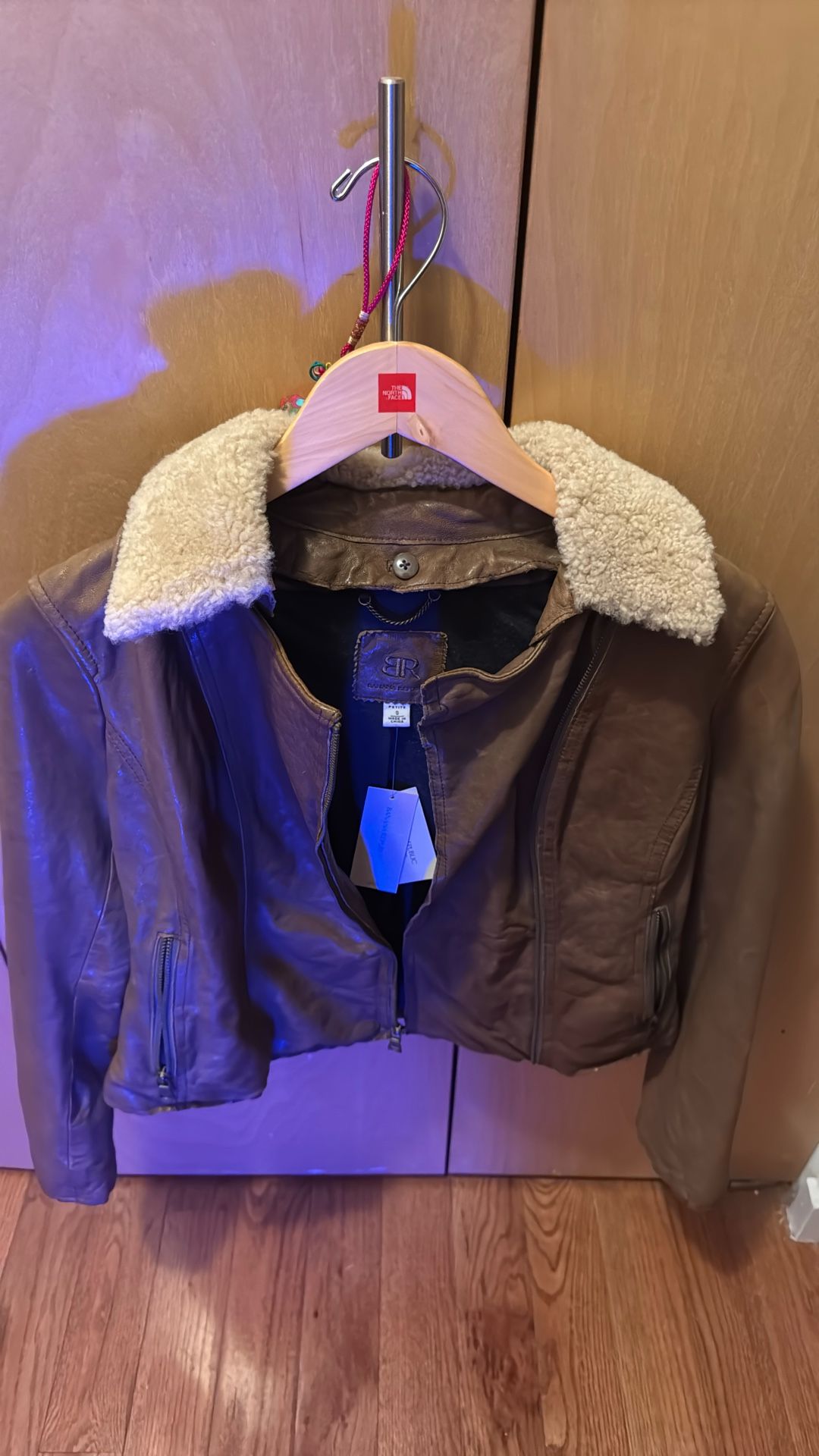 banana republic small petite leather jacket