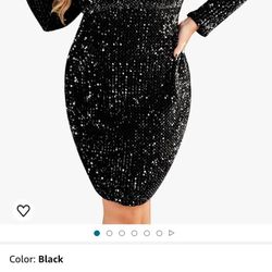 NEW PLUS SIZE FORMAL BLACK SEQUIN DRESS Size 22