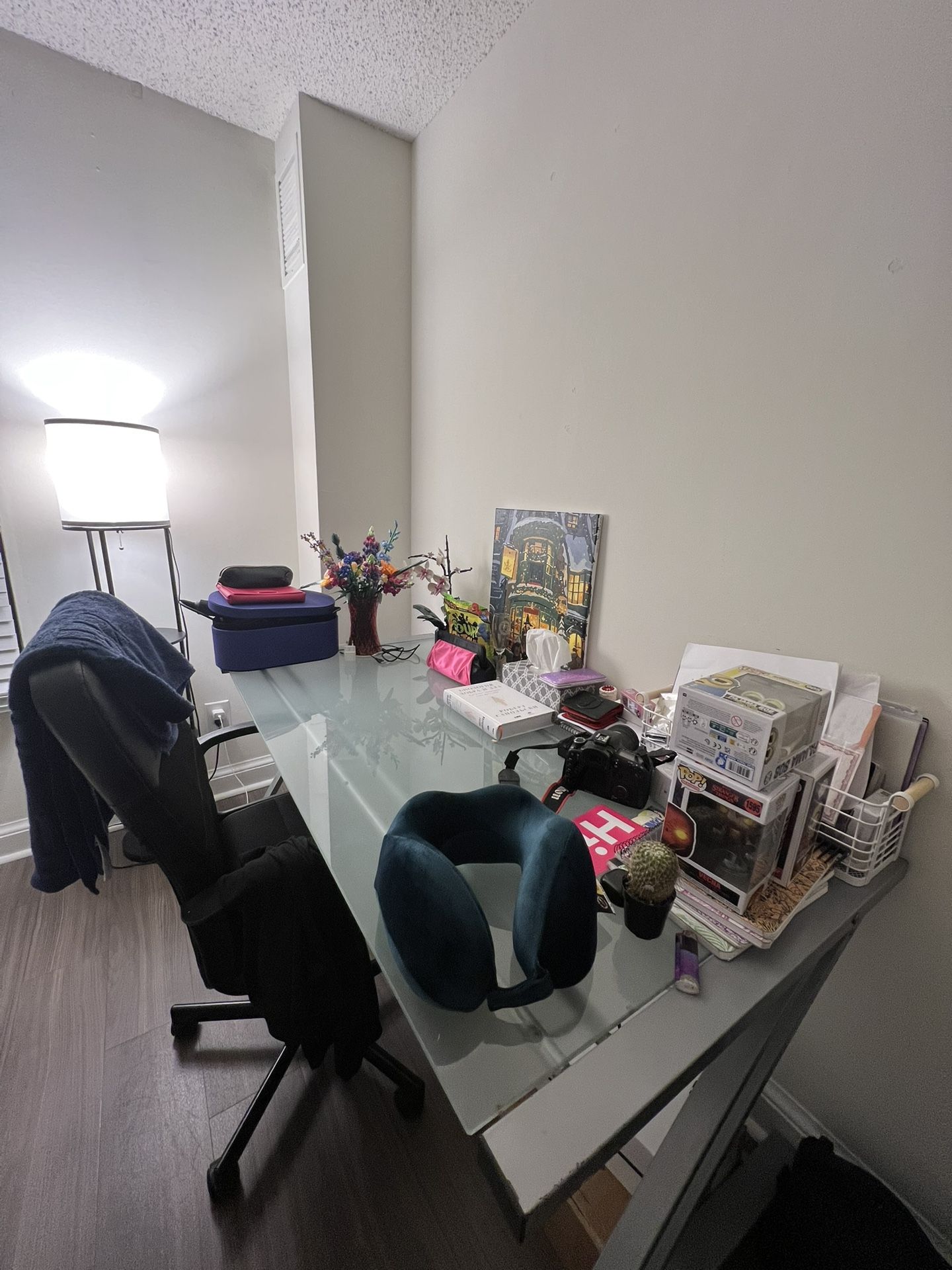 Modern Glass & Metal Home Office Desk