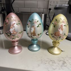 Valerie Parhill Designer Set Of 3 Easter Egg Decorations 