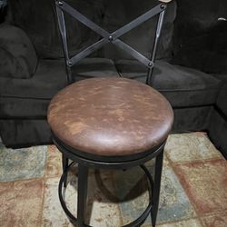 HomePop Hudson Swivel Counter Height Stool Brown: