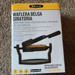 NEW! Sensio Bella 4 Slice Non Stick Round Rotating Belgian Waffle Maker