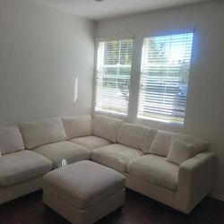 New 99x99 Corduroy Sectional Couch. Free Delivery 