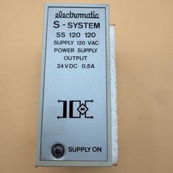 electromatic S - SYSTEM SS 120 120 SUPPLY 120 VAC POWER SUPPLY OUTPUT 24VDC 0,5A