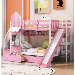 Twin Bunk Beds with slide FOR SALE 