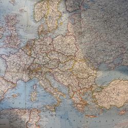 Vintage Europe Political Map Poster