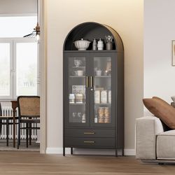 Arched bookcase with glass doors NEW