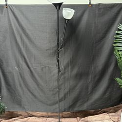 Black Torchiere Floor Lamp w/ Adjustable Reading Light