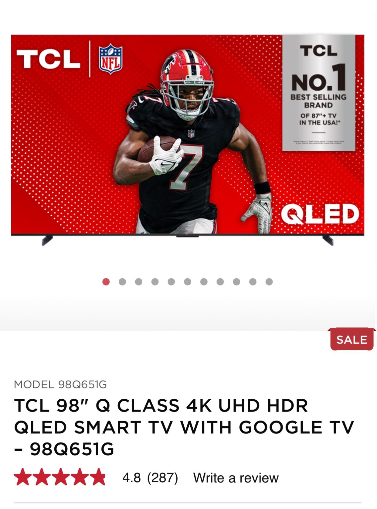 TCL TV 98" Open Box NOT Used