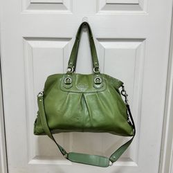 COACH Gallery Zip Tote Green Leather Shoulder / Tote Bag B1151-F15516