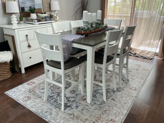 Blake 7 Piece White & Gray Extendable Dining Set
