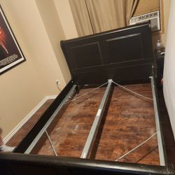 Queen Black Bed Frame Sleigh Bed