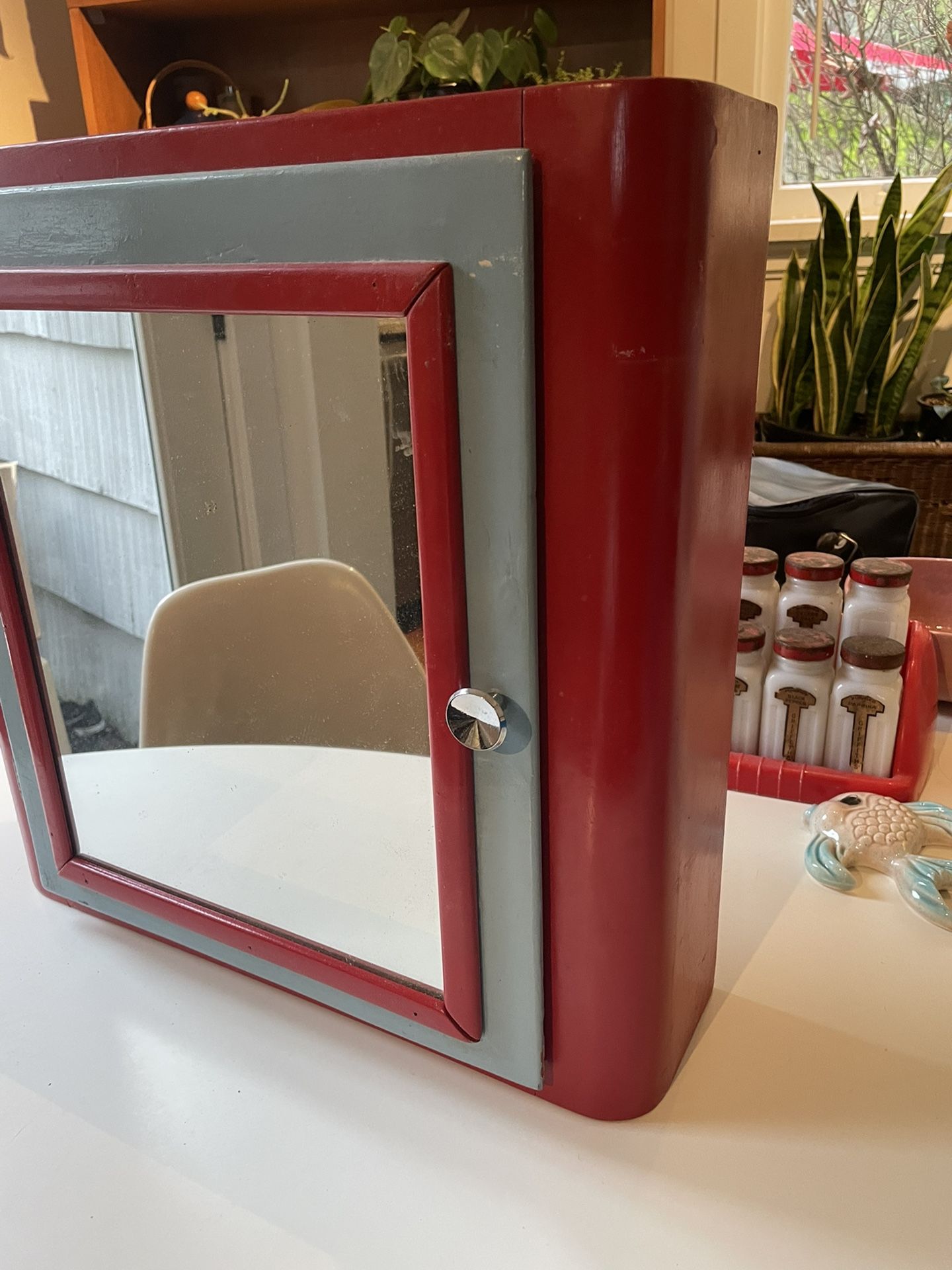 Vintage 1940s Bathroom Cabinet Mid Century Vanity Mirror Storage Retro