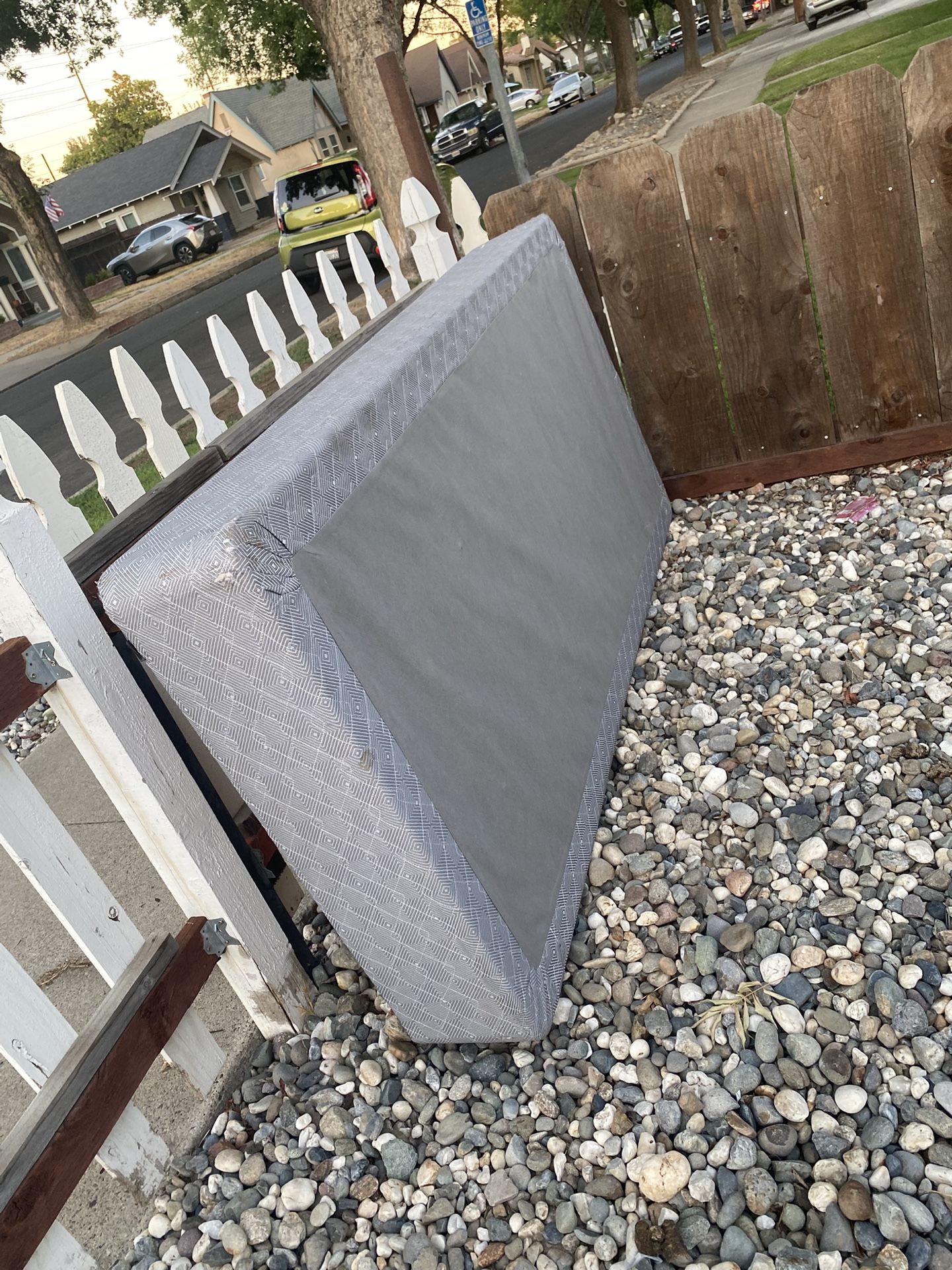 twin mattress , box spring, bed frame. full mattress