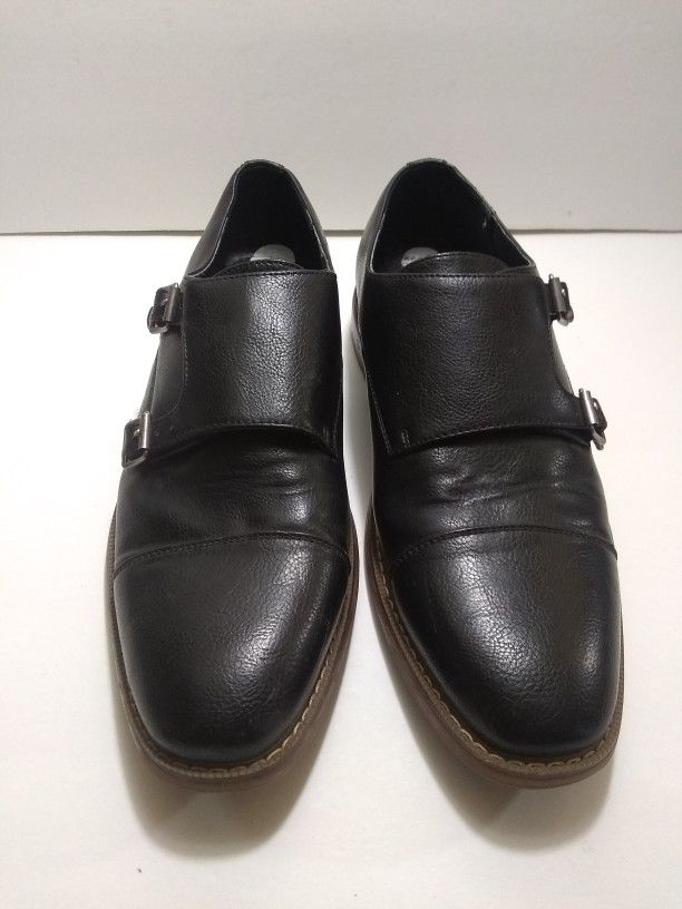 Men's Van Heusen Black Leather Dress Shoes Size 9 Very Good Condition Comfort Memory Foam