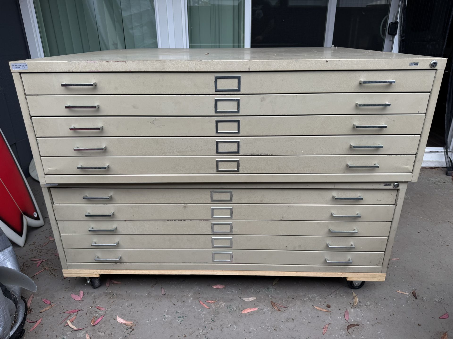 Vintage flat file organizer (set of two)