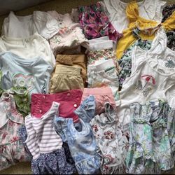 Janie & Jack Girls Size 5–6 Clothing Lot 32 Pieces Dresses, Shorts, Jacket Summer Spring Used & New